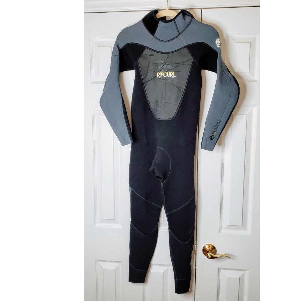 Rip Curl Grey and Black Full Body Men's Wetsuit XS​